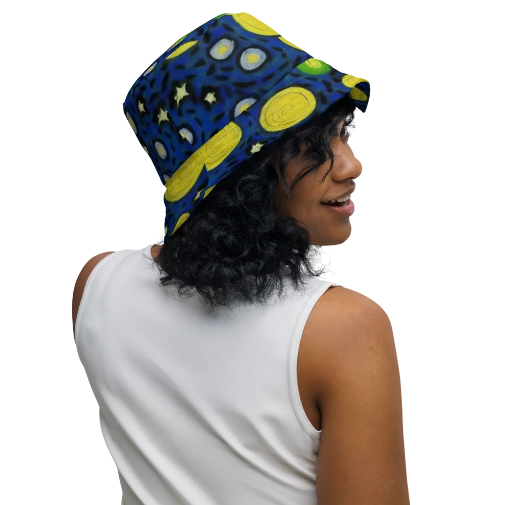 Orbiting Daydream on Reversible Bucket Hat — Right Outside