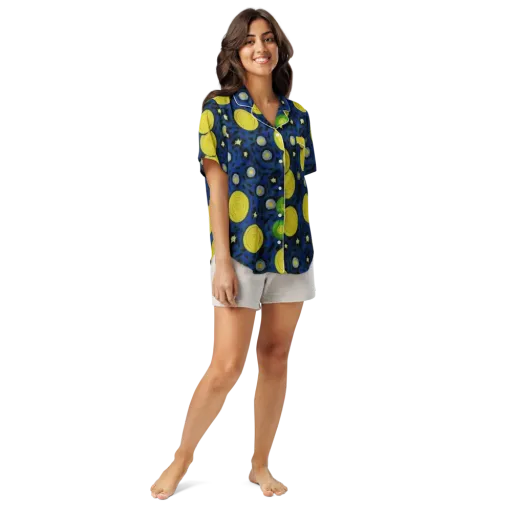 Orbiting Daydream on a Women's Short Sleeve Pajama Top