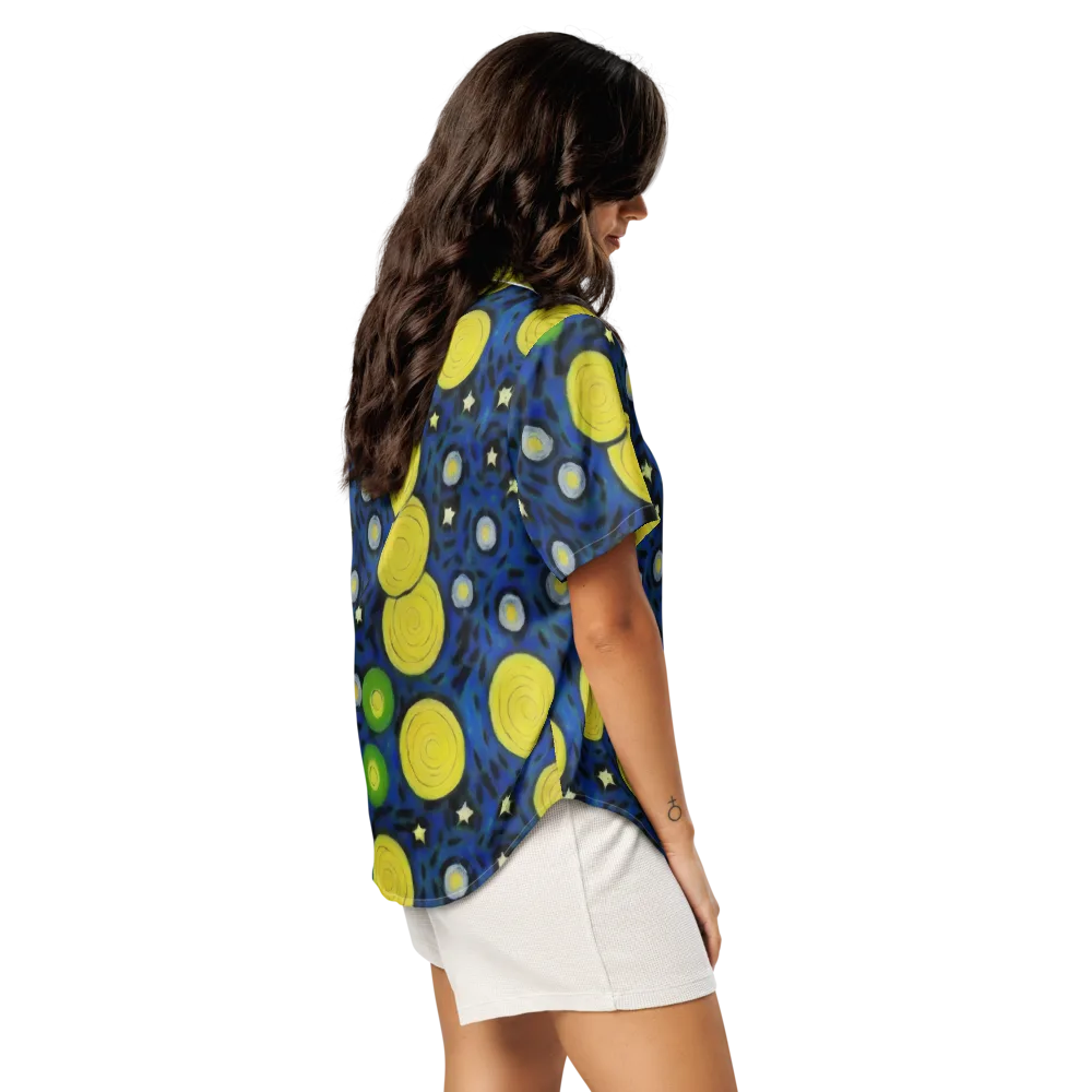 Orbiting Daydream on Women's Short Sleeve Pajama Top — Right Back