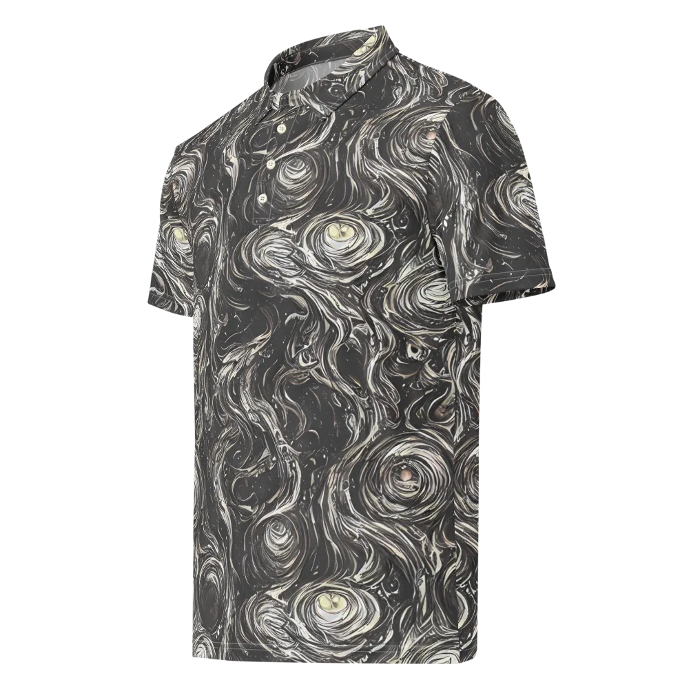 Inkstone Spiral on Men's Slim Fit Polo Shirt — Left Front