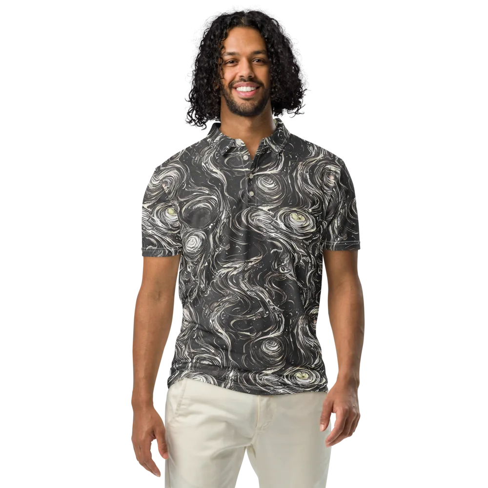 Inkstone Spiral on Men's Slim Fit Polo Shirt — Front