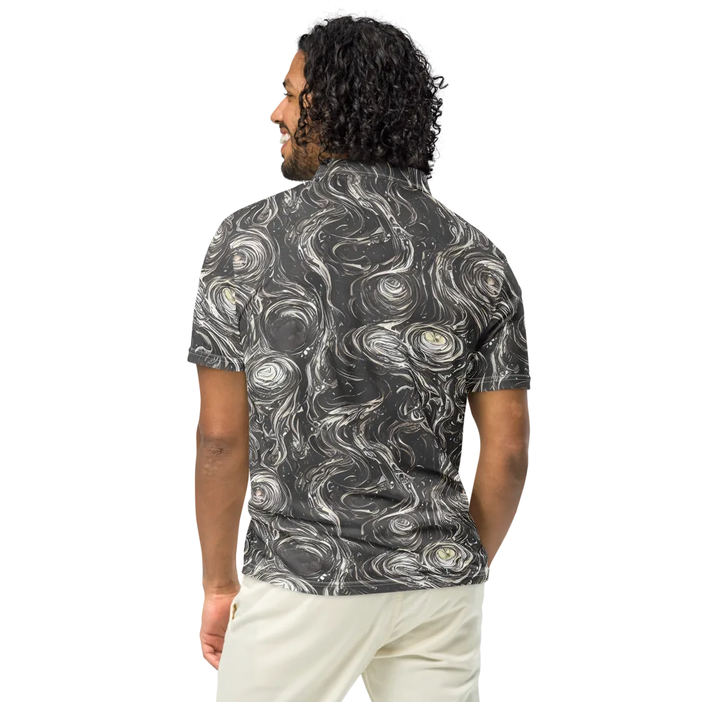 Inkstone Spiral on Men's Slim Fit Polo Shirt — Back