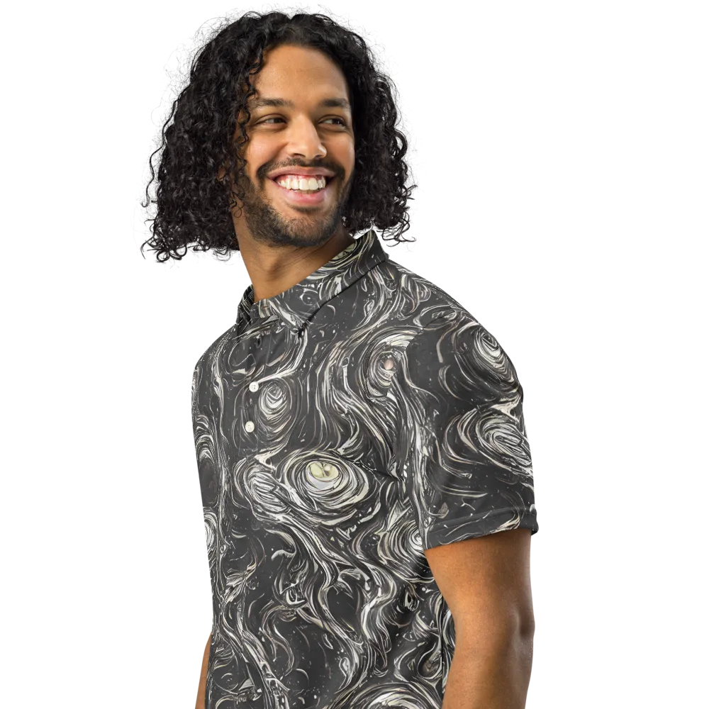 Inkstone Spiral on Men's Slim Fit Polo Shirt — Left Front