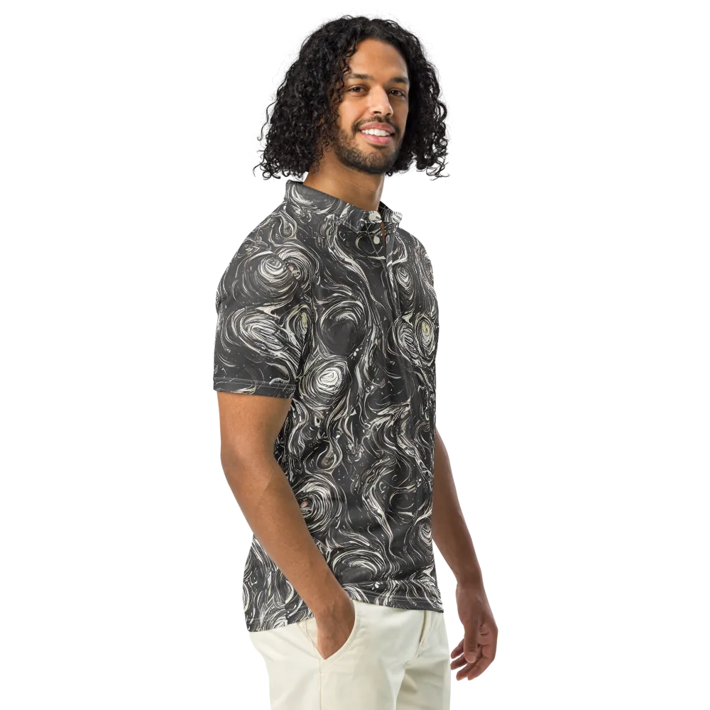 Inkstone Spiral on Men's Slim Fit Polo Shirt — Right Front