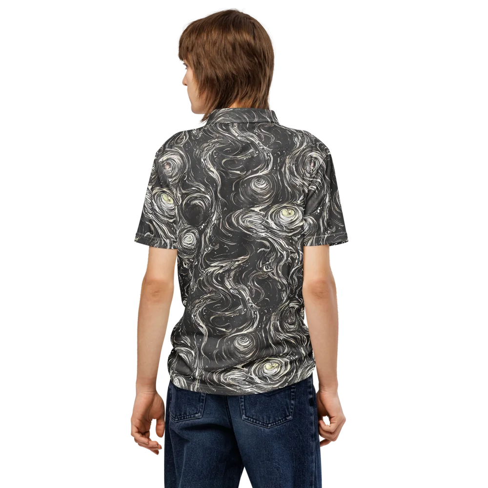 Inkstone Spiral on Men's Slim Fit Polo Shirt — Back