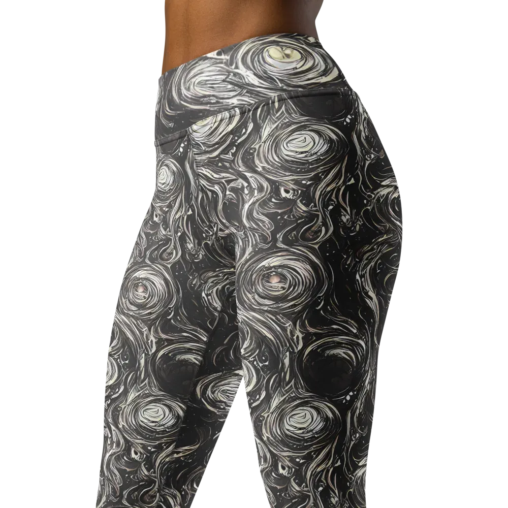 Inkstone Spiral on Yoga Leggings — Left Front