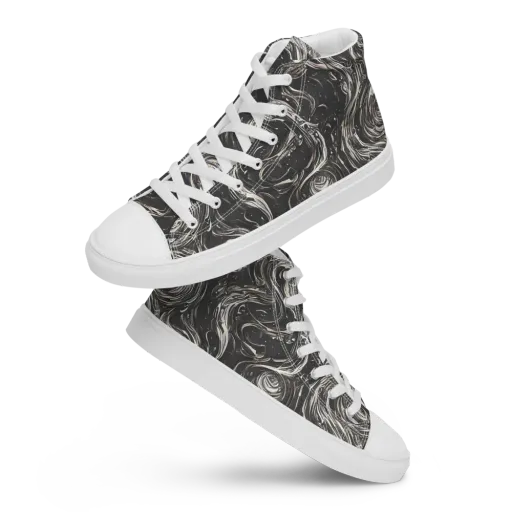 Inkstone Spiral on a Men's High Top Canvas Shoes