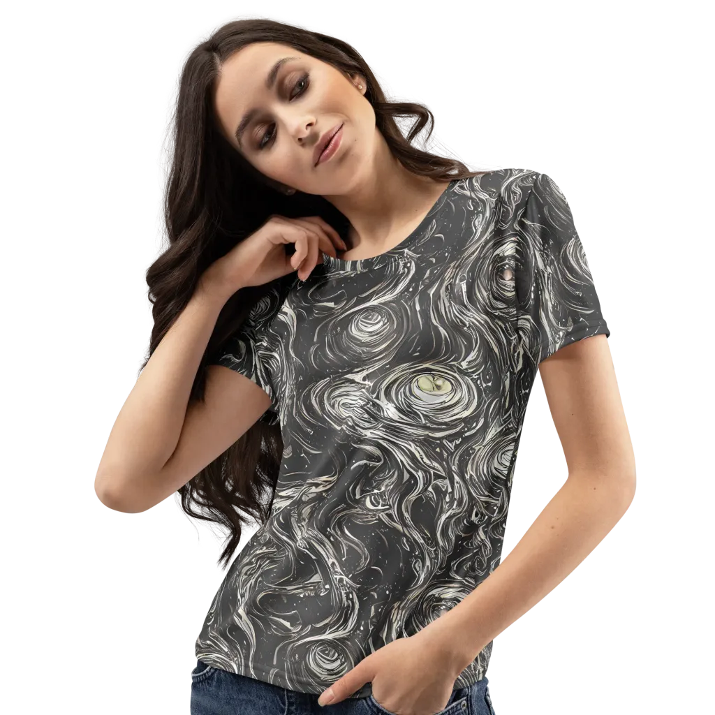 Inkstone Spiral on Women's Crew Neck T-Shirt — Left Front