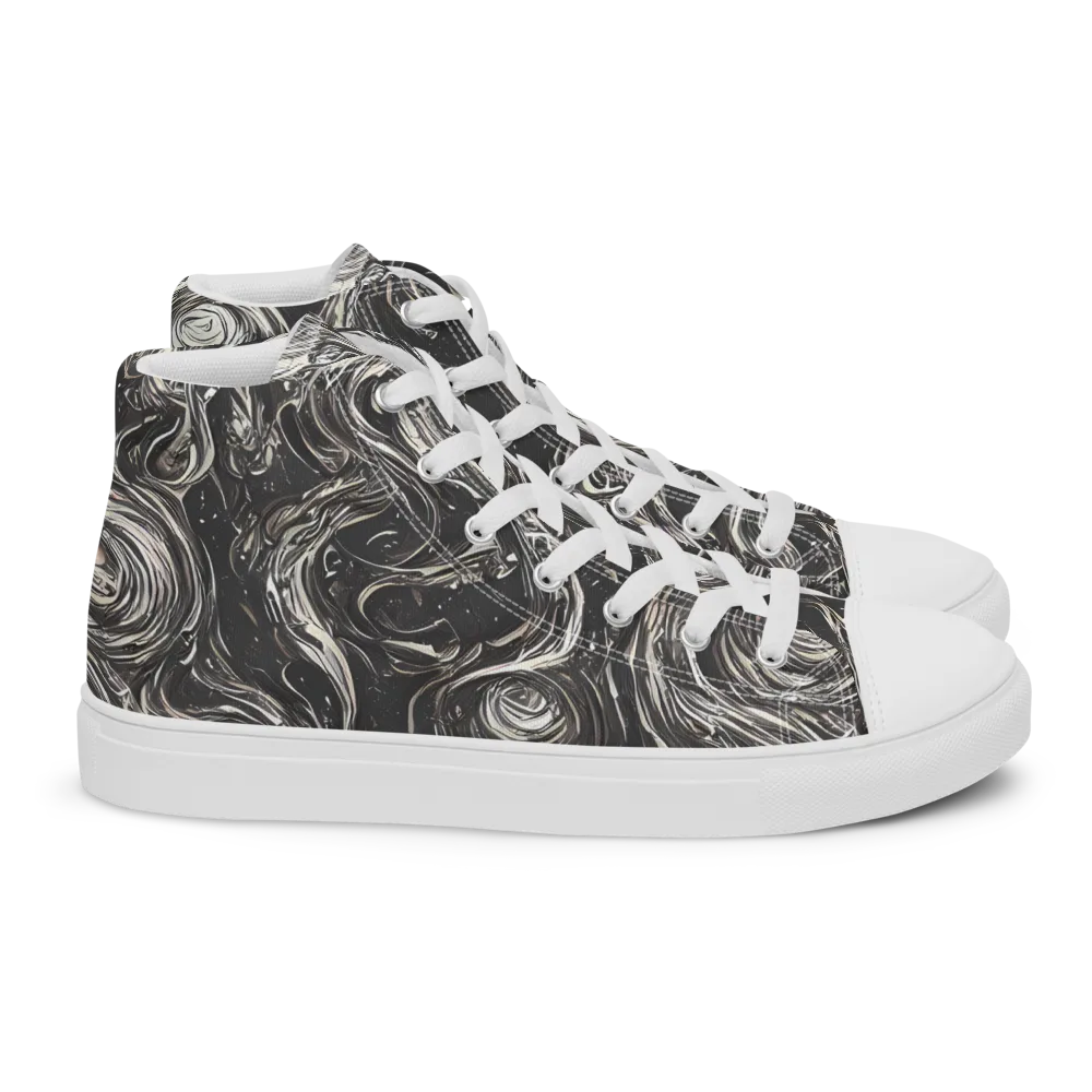 Inkstone Spiral on Women's High Top Canvas Shoes — Right