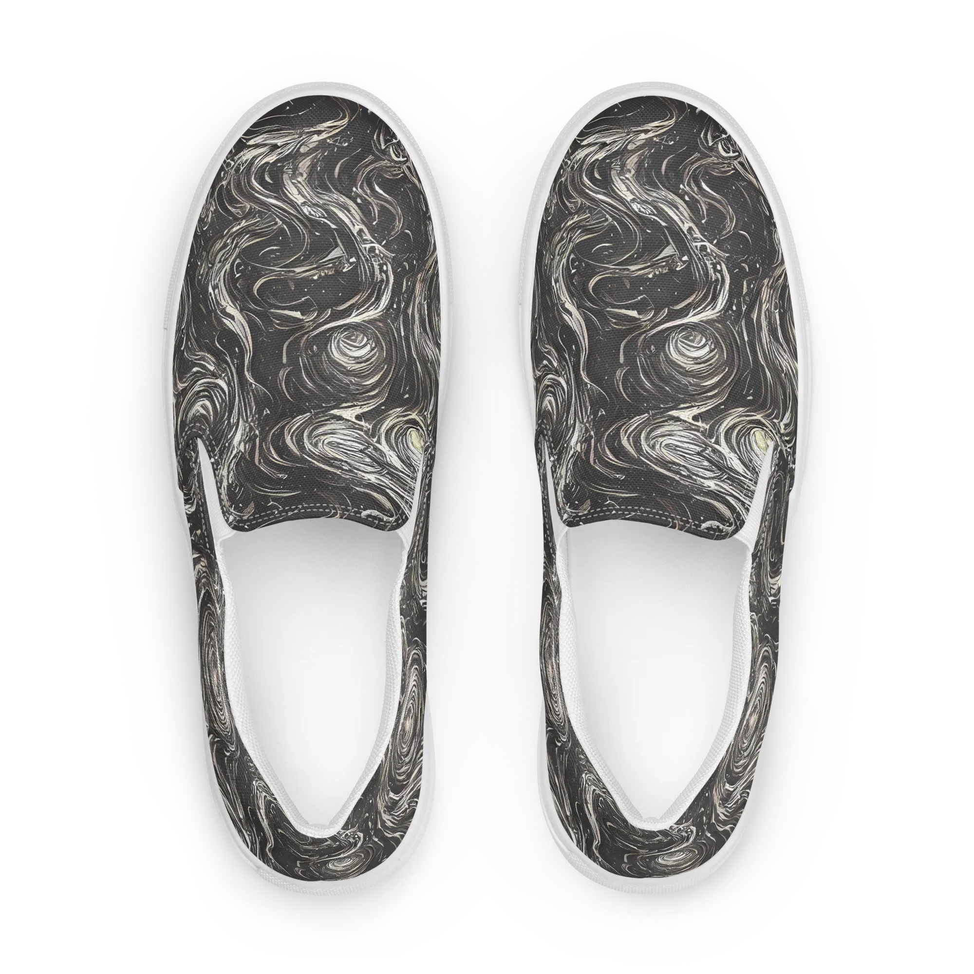 Inkstone Spiral on Women's Slip-On Canvas Shoes — Front