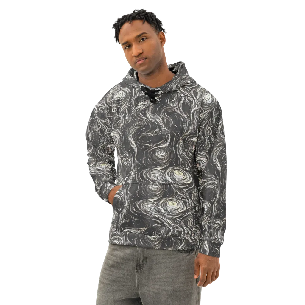 Inkstone Spiral on Cotton Hoodie — Left Front