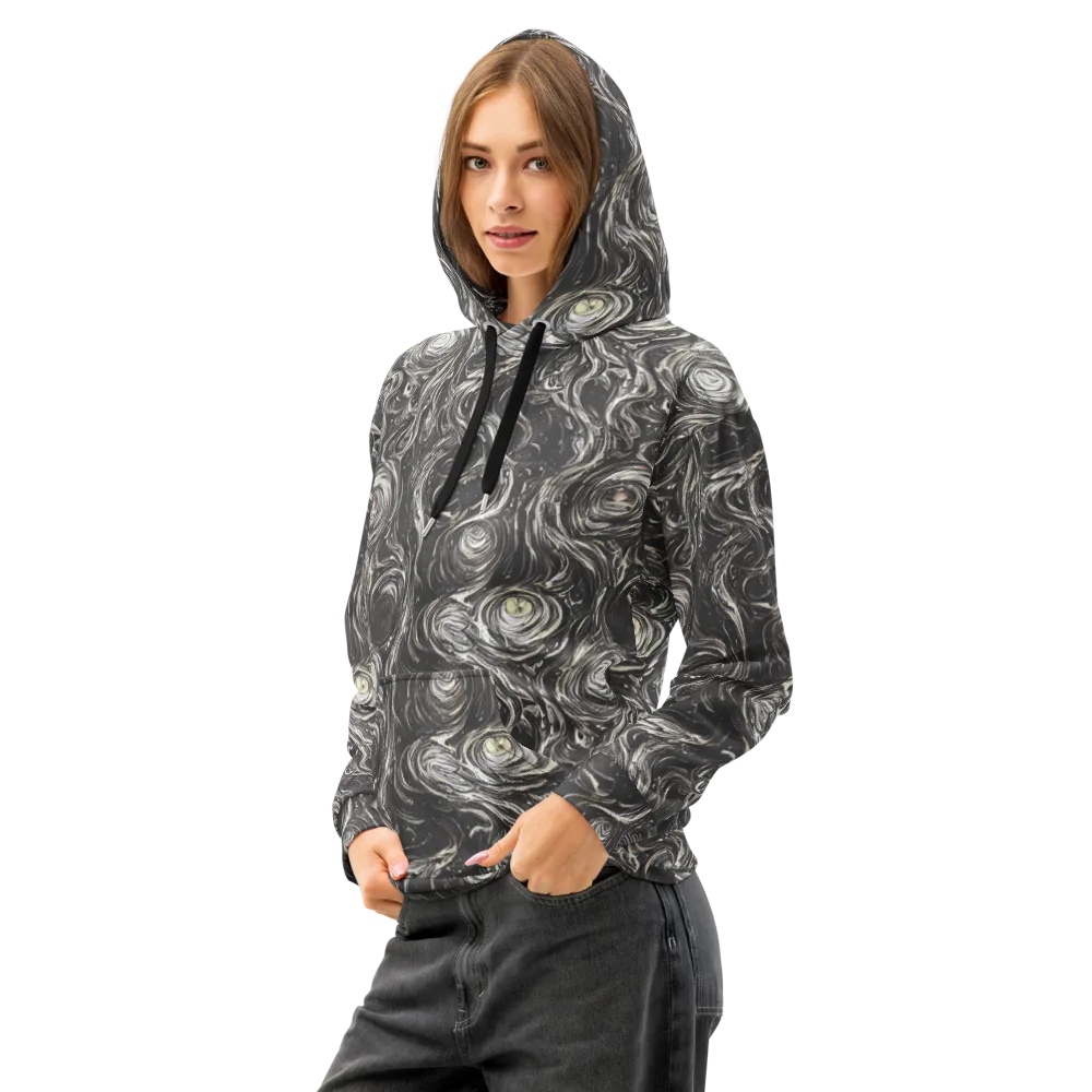 Inkstone Spiral on Cotton Hoodie — Left Front