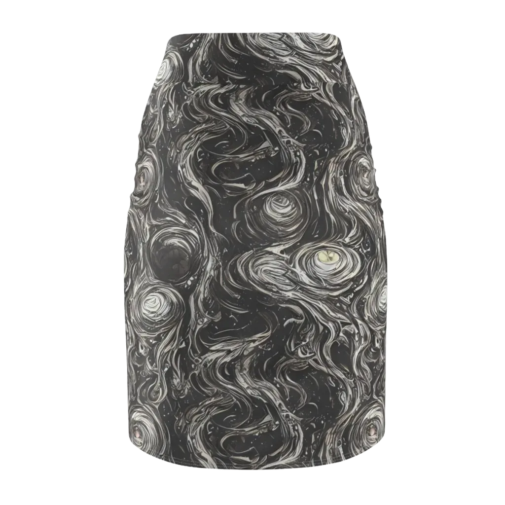 Inkstone Spiral on Pencil Skirt — Back