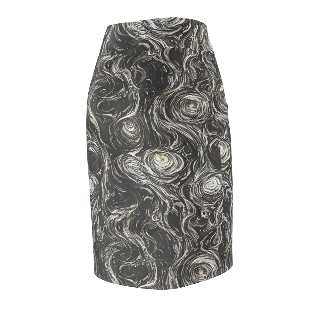 Inkstone Spiral on Pencil Skirt — Back Side
