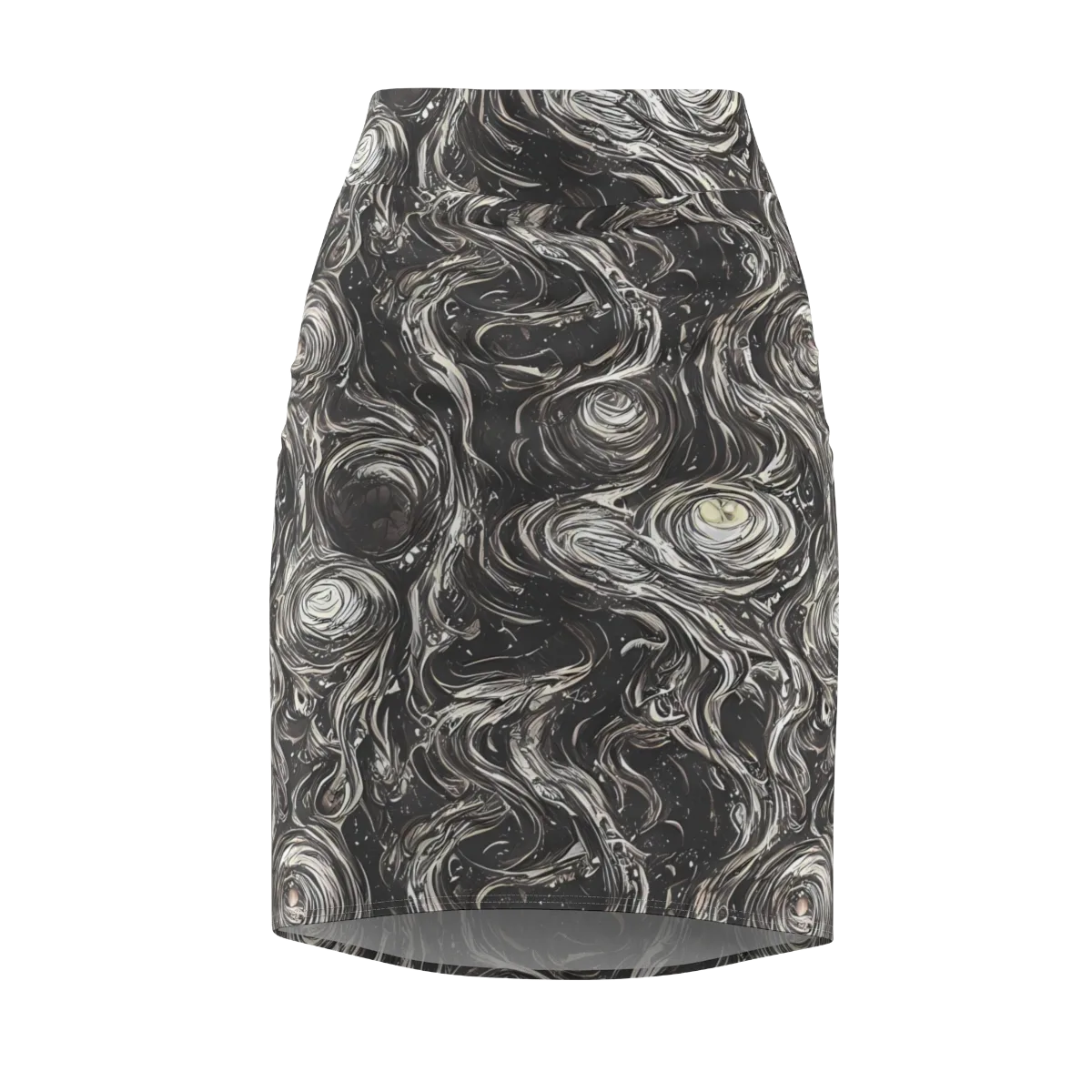 Inkstone Spiral on Pencil Skirt — Front