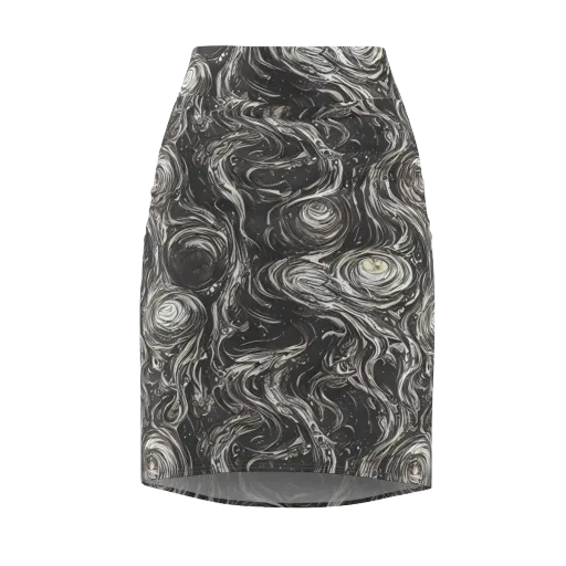 Inkstone Spiral on a Pencil Skirt