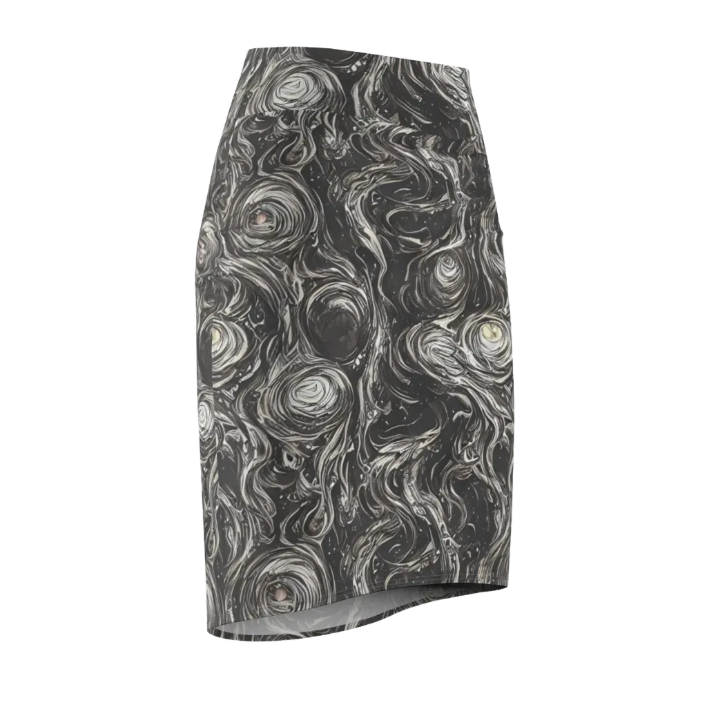 Inkstone Spiral on Pencil Skirt — Front Side