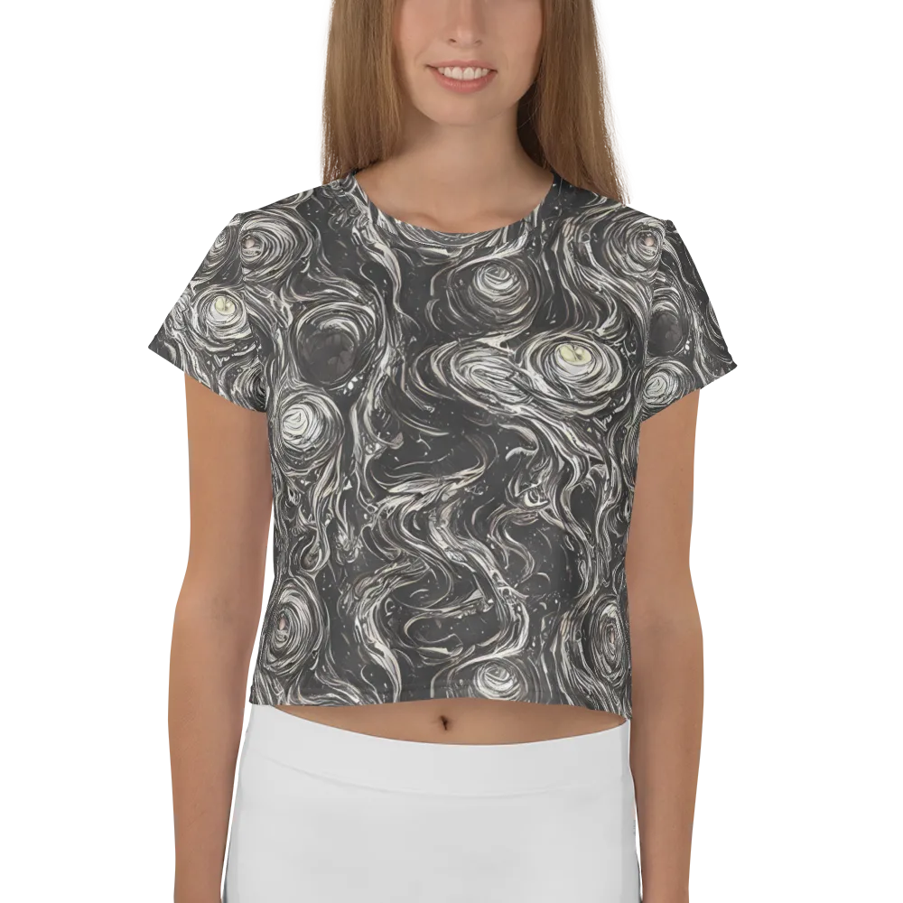 Inkstone Spiral on Crop Tee — Front