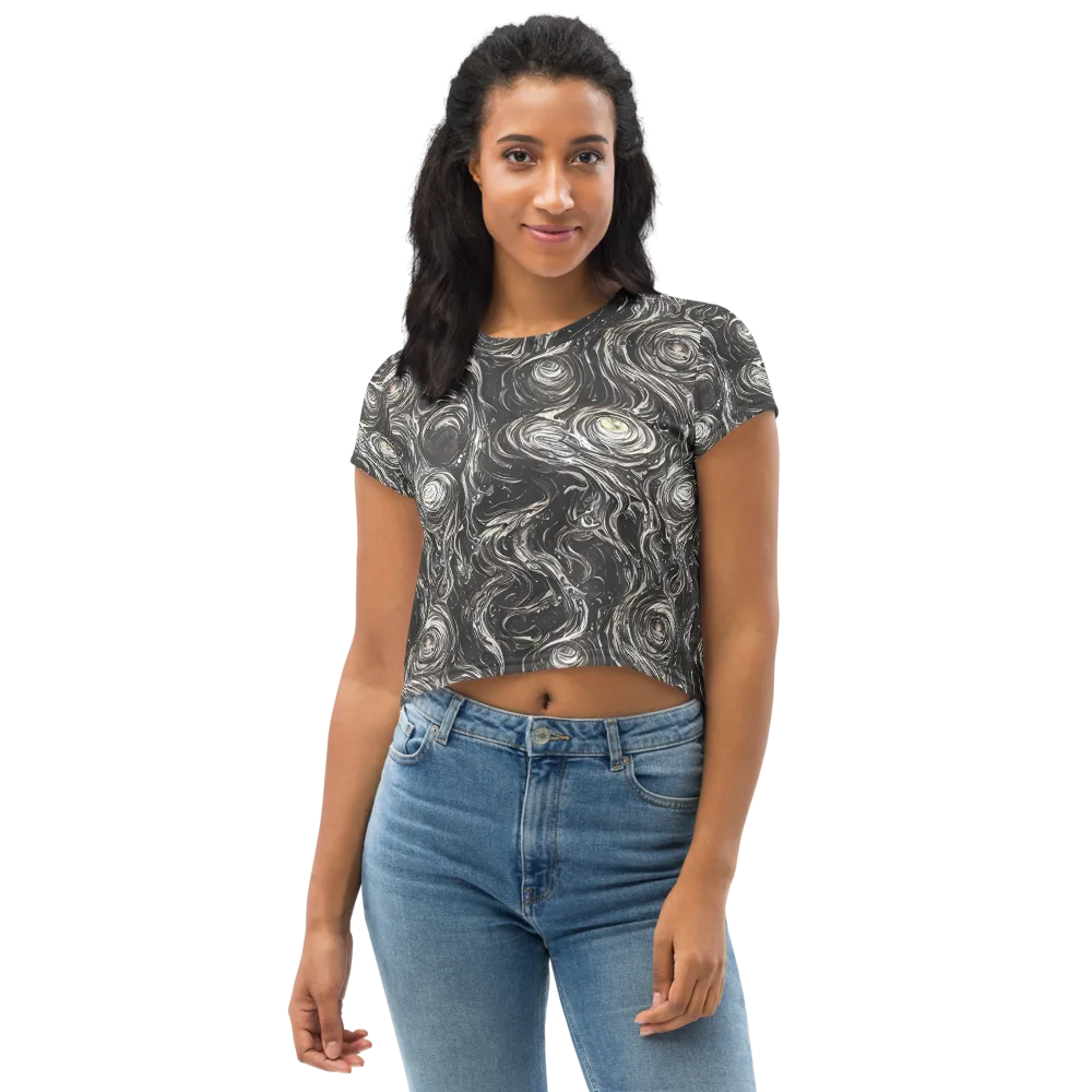 Inkstone Spiral on Crop Tee — Front