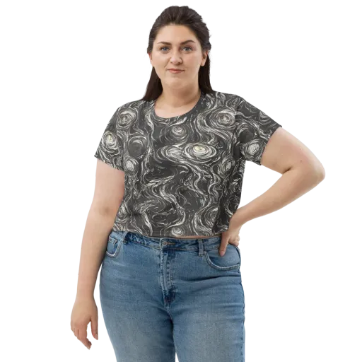 Inkstone Spiral on a Crop Tee