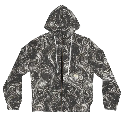 Inkstone Spiral on a Women's Full-Zip Hoodie