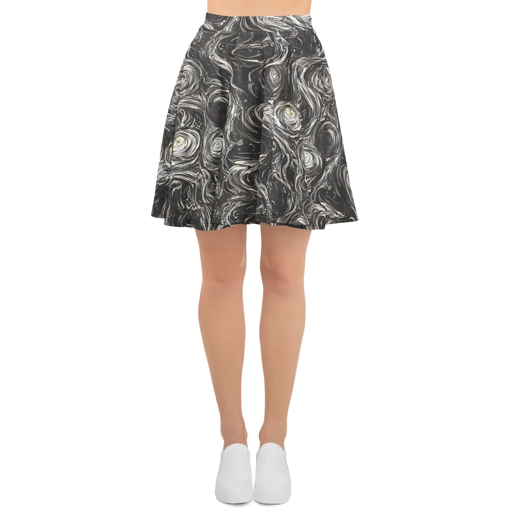 Inkstone Spiral on Skater Skirt — Front
