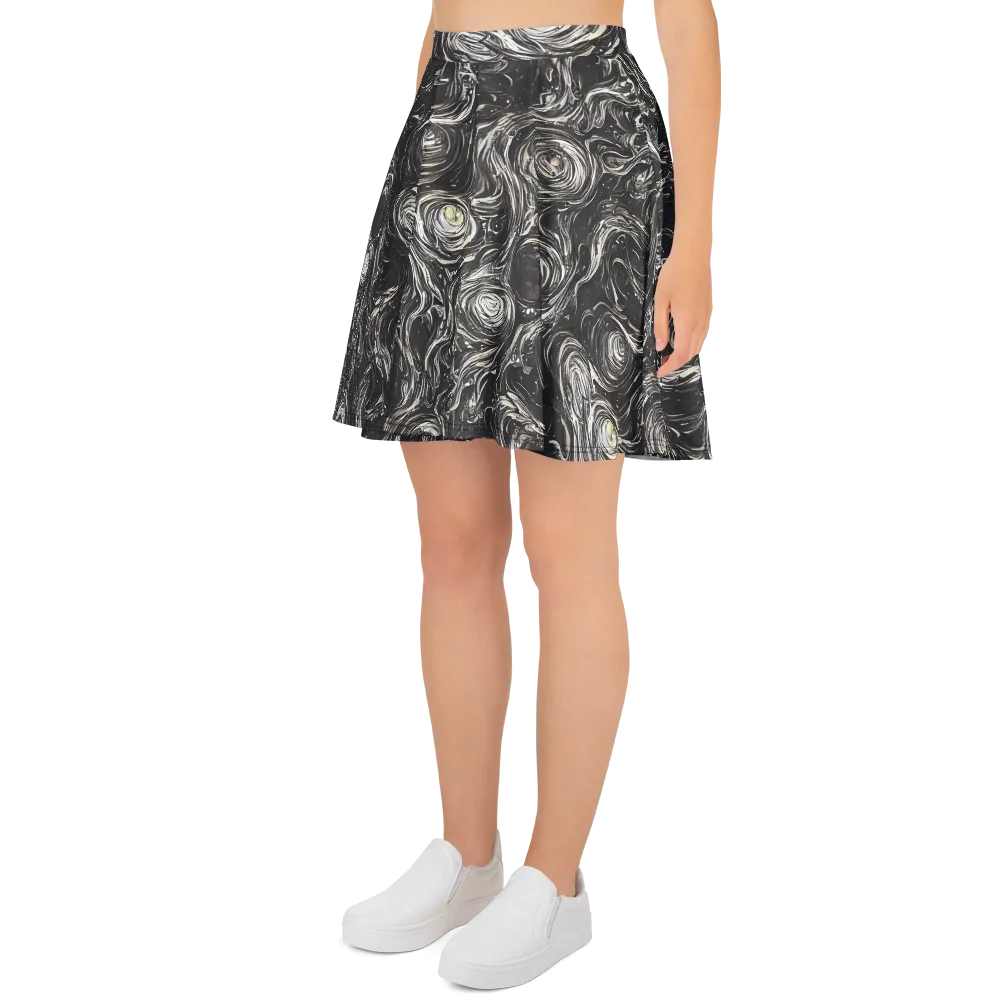 Inkstone Spiral on Skater Skirt — Left