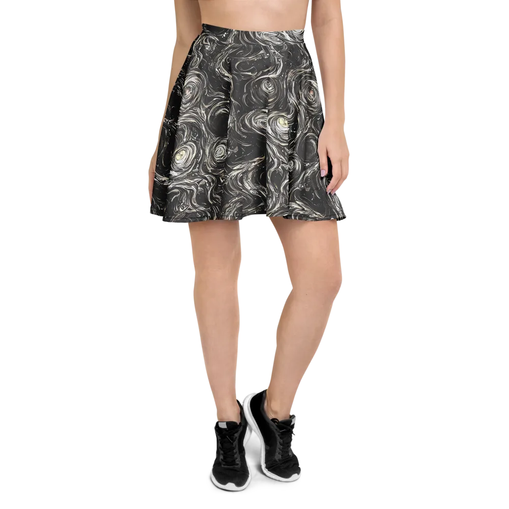 Inkstone Spiral on Skater Skirt — Front