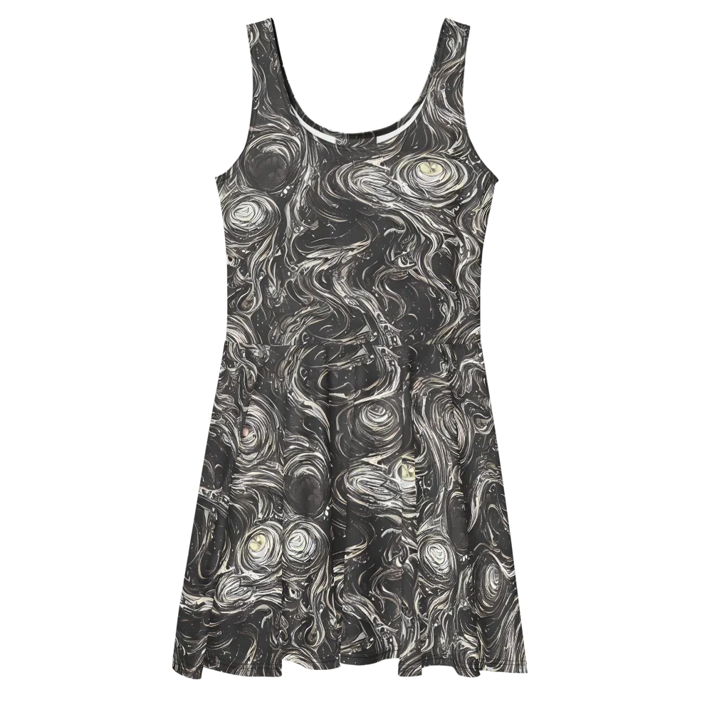 Inkstone Spiral on Skater Dress — Front