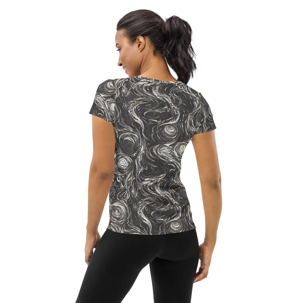 Inkstone Spiral on Women's Athletic T-Shirt — Back