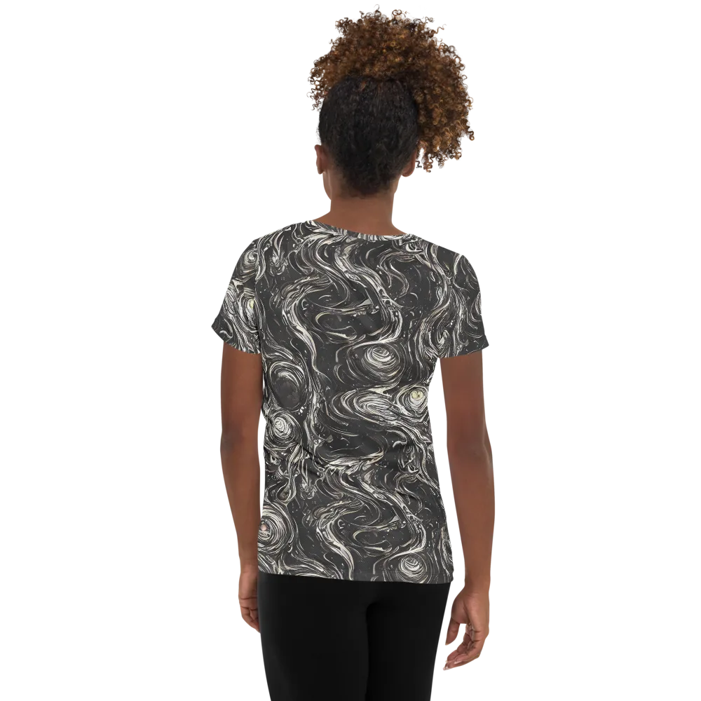 Inkstone Spiral on Women's Athletic T-Shirt — Back