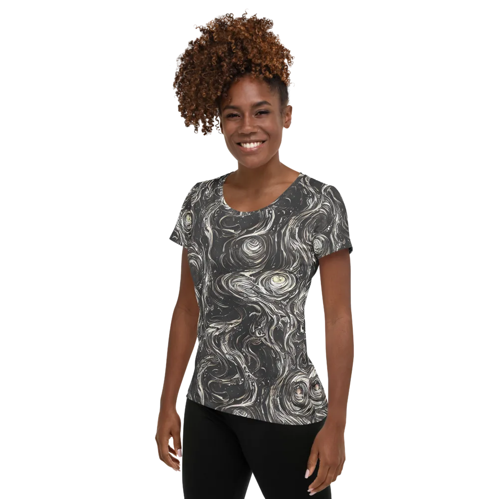 Inkstone Spiral on Women's Athletic T-Shirt — Left