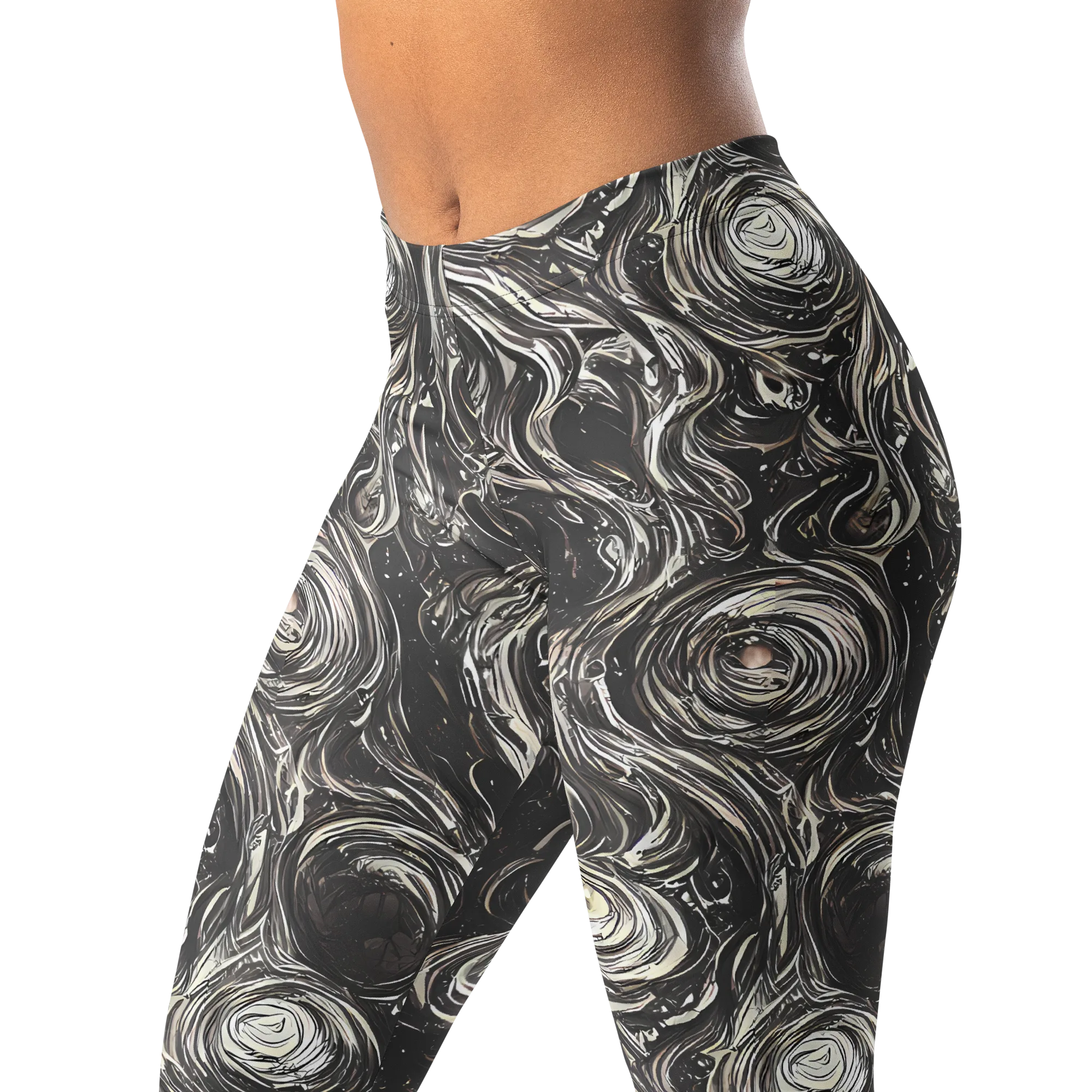 Inkstone Spiral on Leggings — Left Front