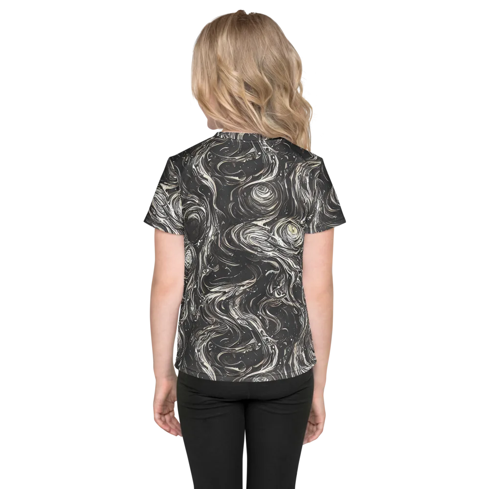 Inkstone Spiral on Kids Crew Neck T-Shirt — Back