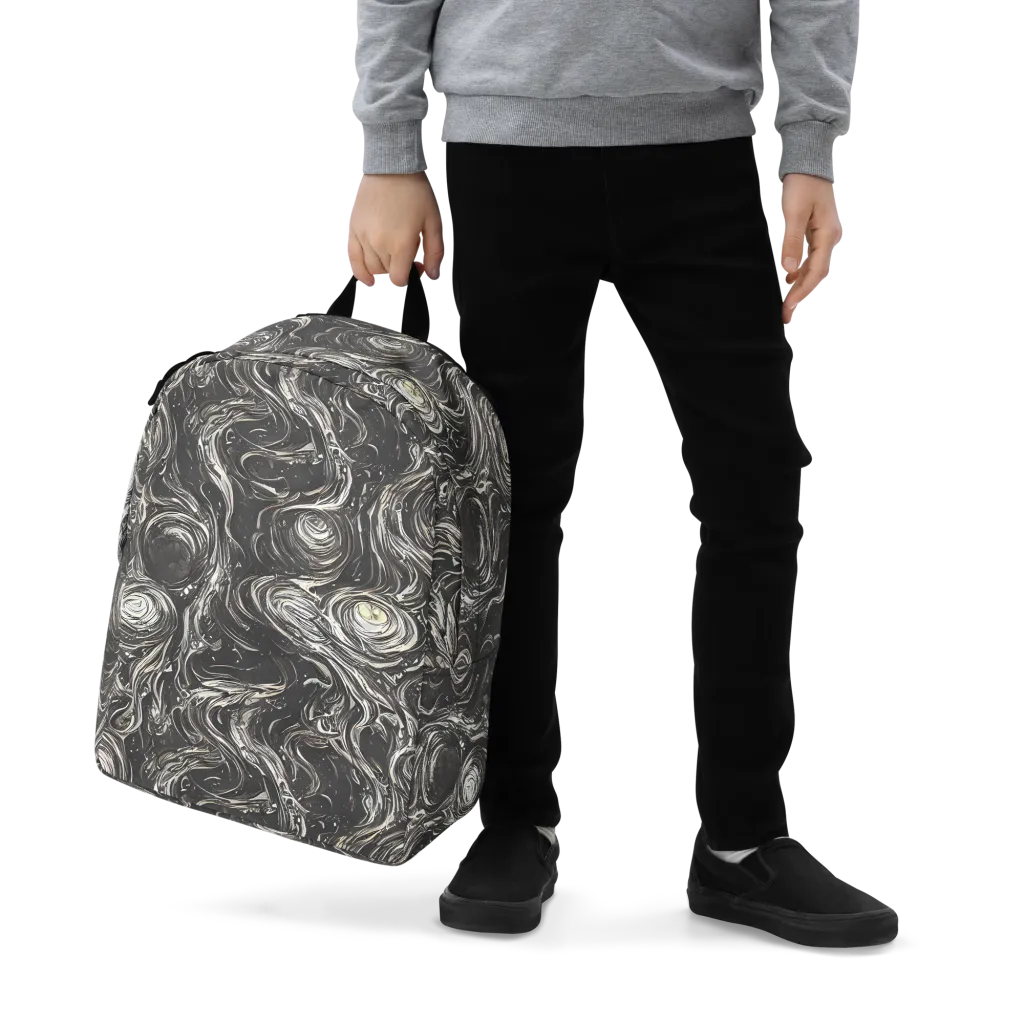 Inkstone Spiral on Minimalist Backpack — Zoomed-in