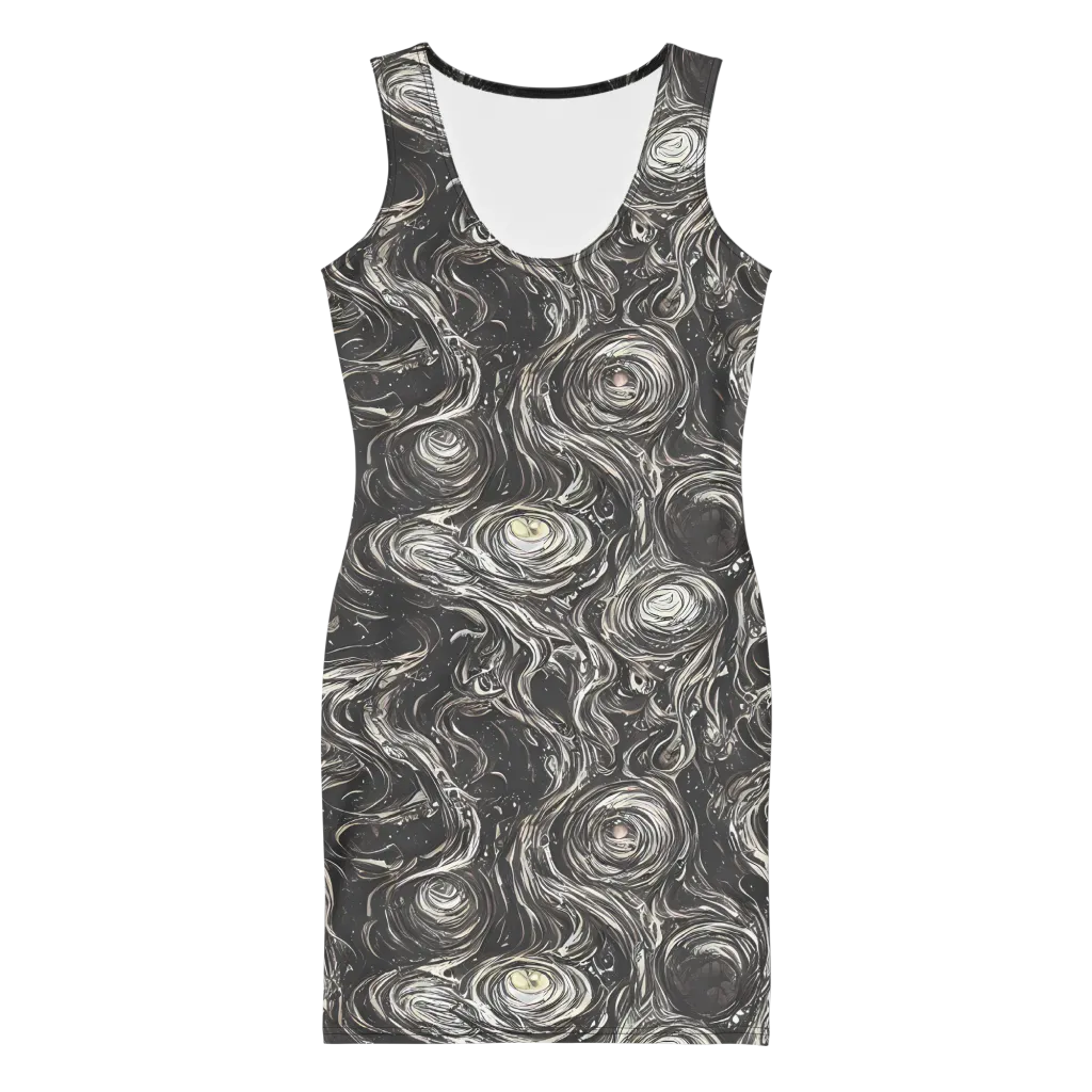 Inkstone Spiral on Bodycon Dress — Front