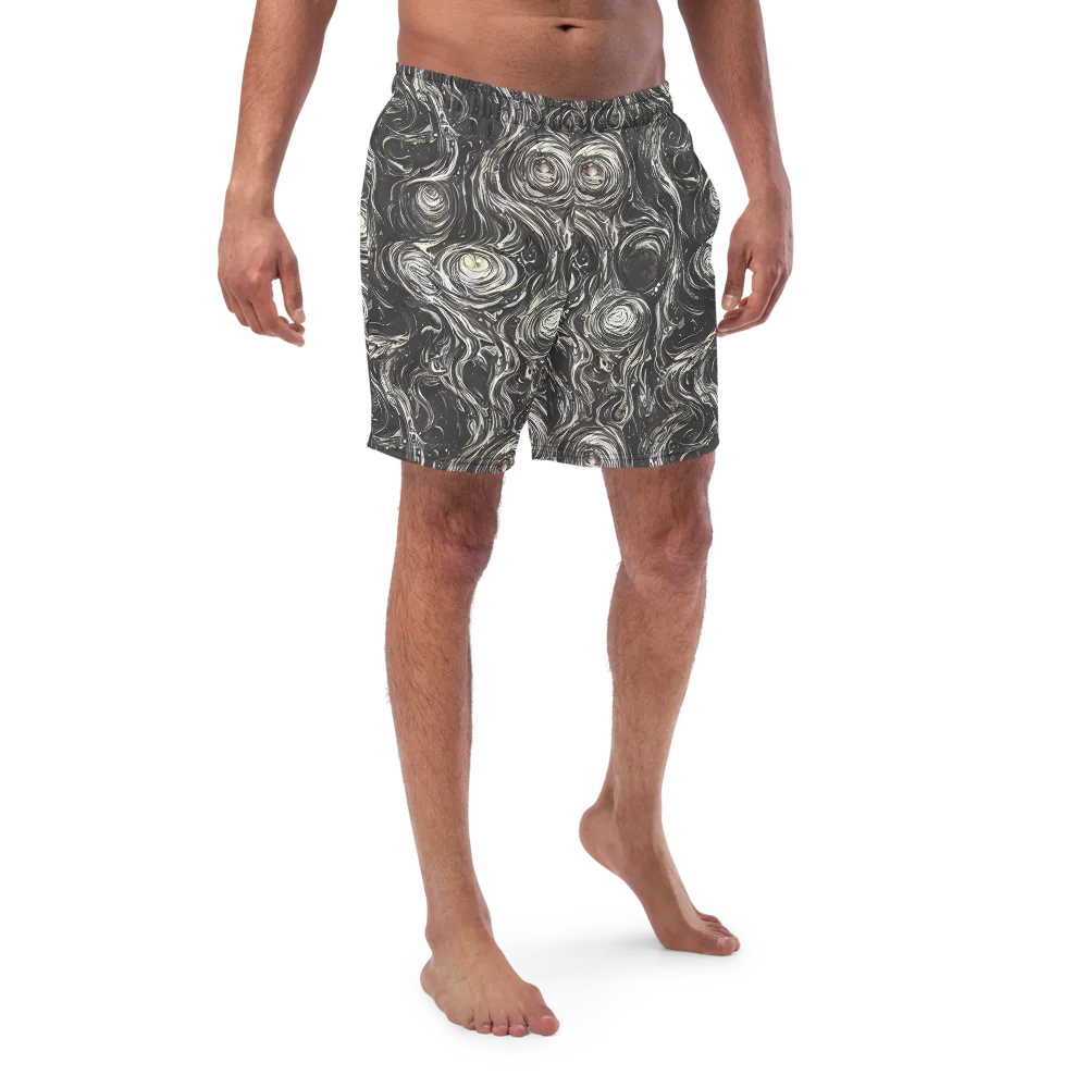 Inkstone Spiral on Swim Trunks — Front