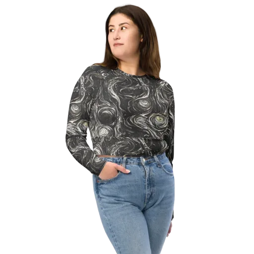 Inkstone Spiral on a Long Sleeve Crop Top