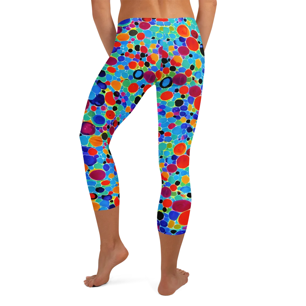 Prismatic Pebbles on Capri Leggings — Back