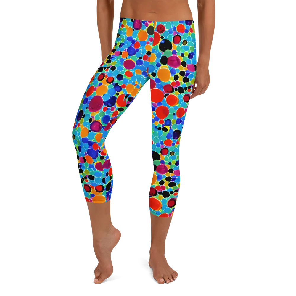 Prismatic Pebbles on Capri Leggings — Front