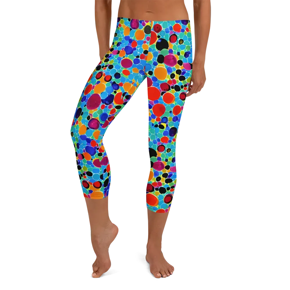 Prismatic Pebbles on Capri Leggings — Front