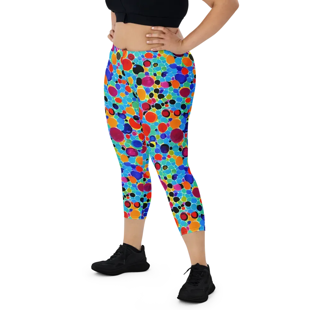 Prismatic Pebbles on Capri Leggings — Front