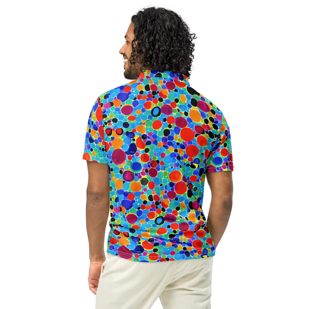 Prismatic Pebbles on Men's Slim Fit Polo Shirt — Back