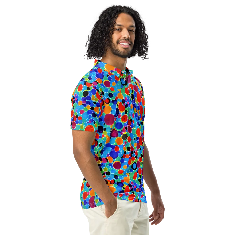 Prismatic Pebbles on Men's Slim Fit Polo Shirt — Right Front