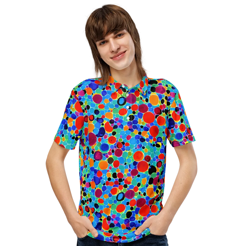 Prismatic Pebbles on Men's Slim Fit Polo Shirt — Front