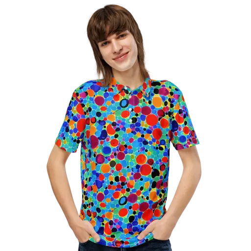 Prismatic Pebbles on a Men's Slim Fit Polo Shirt