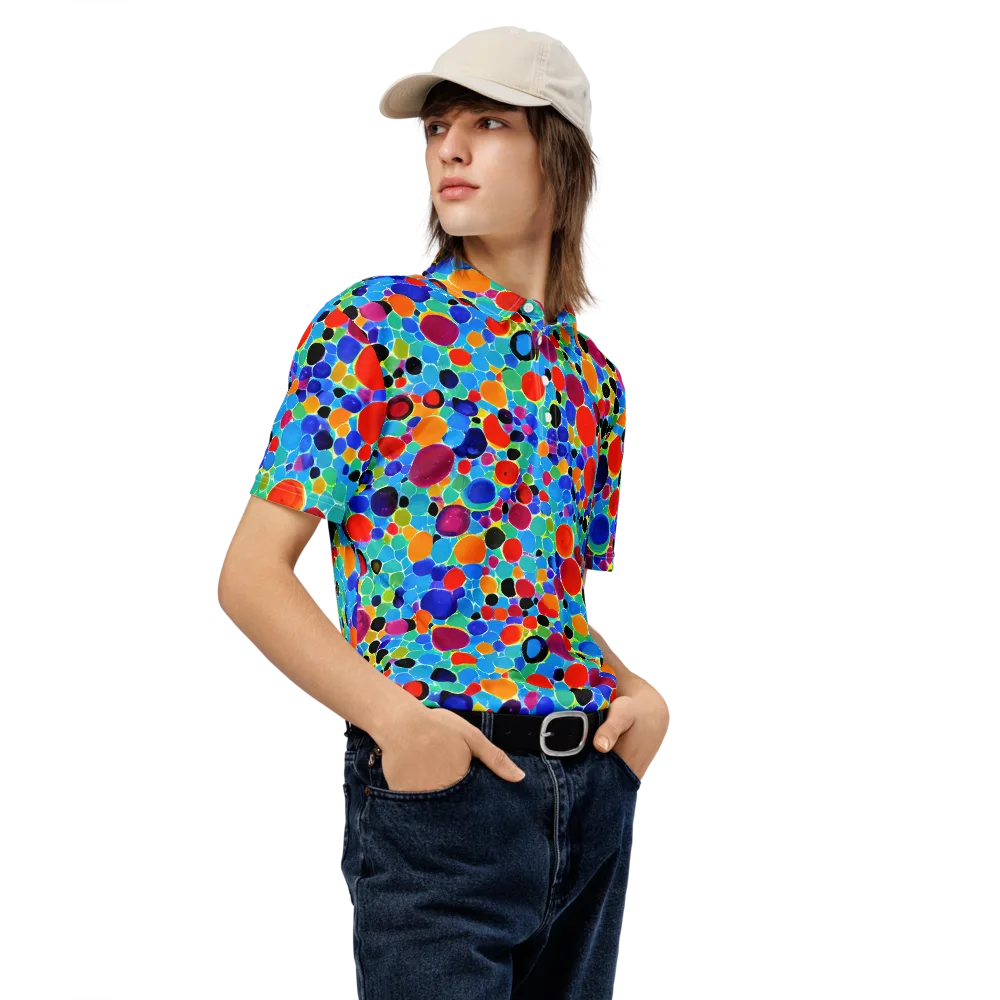 Prismatic Pebbles on Men's Slim Fit Polo Shirt — Right Front