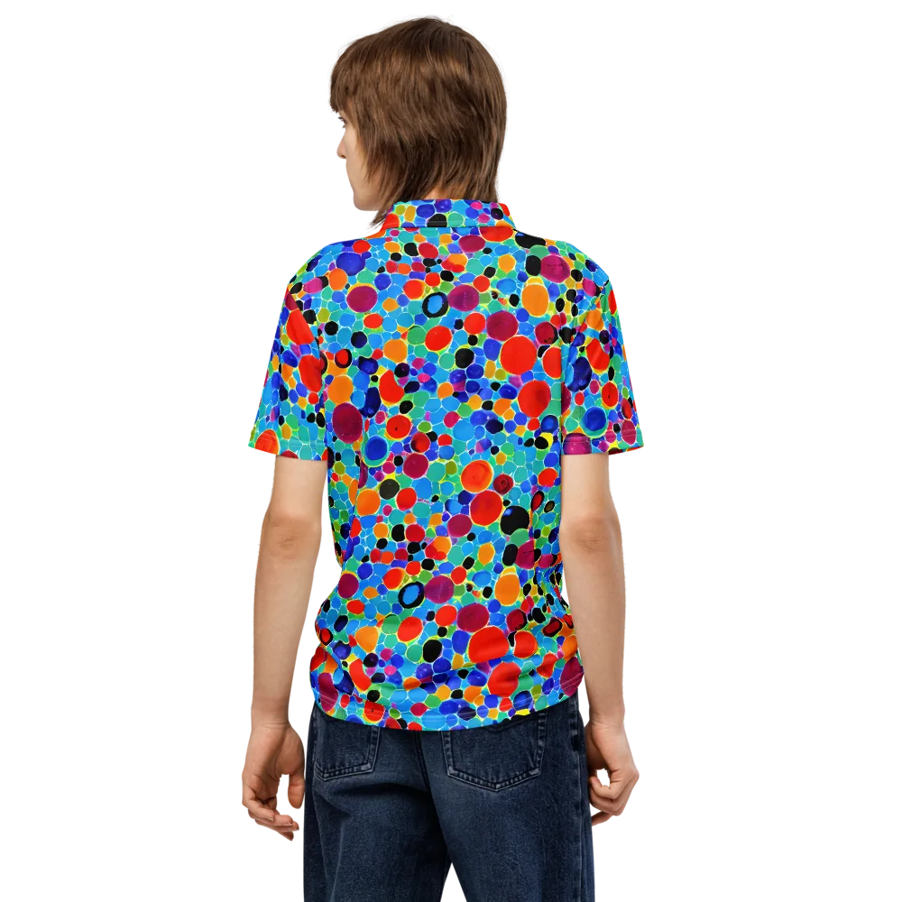 Prismatic Pebbles on Men's Slim Fit Polo Shirt — Back