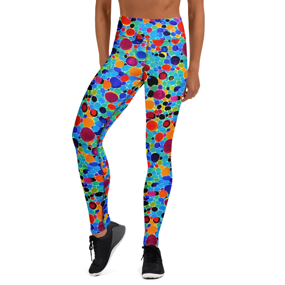 Prismatic Pebbles on Yoga Leggings — Front
