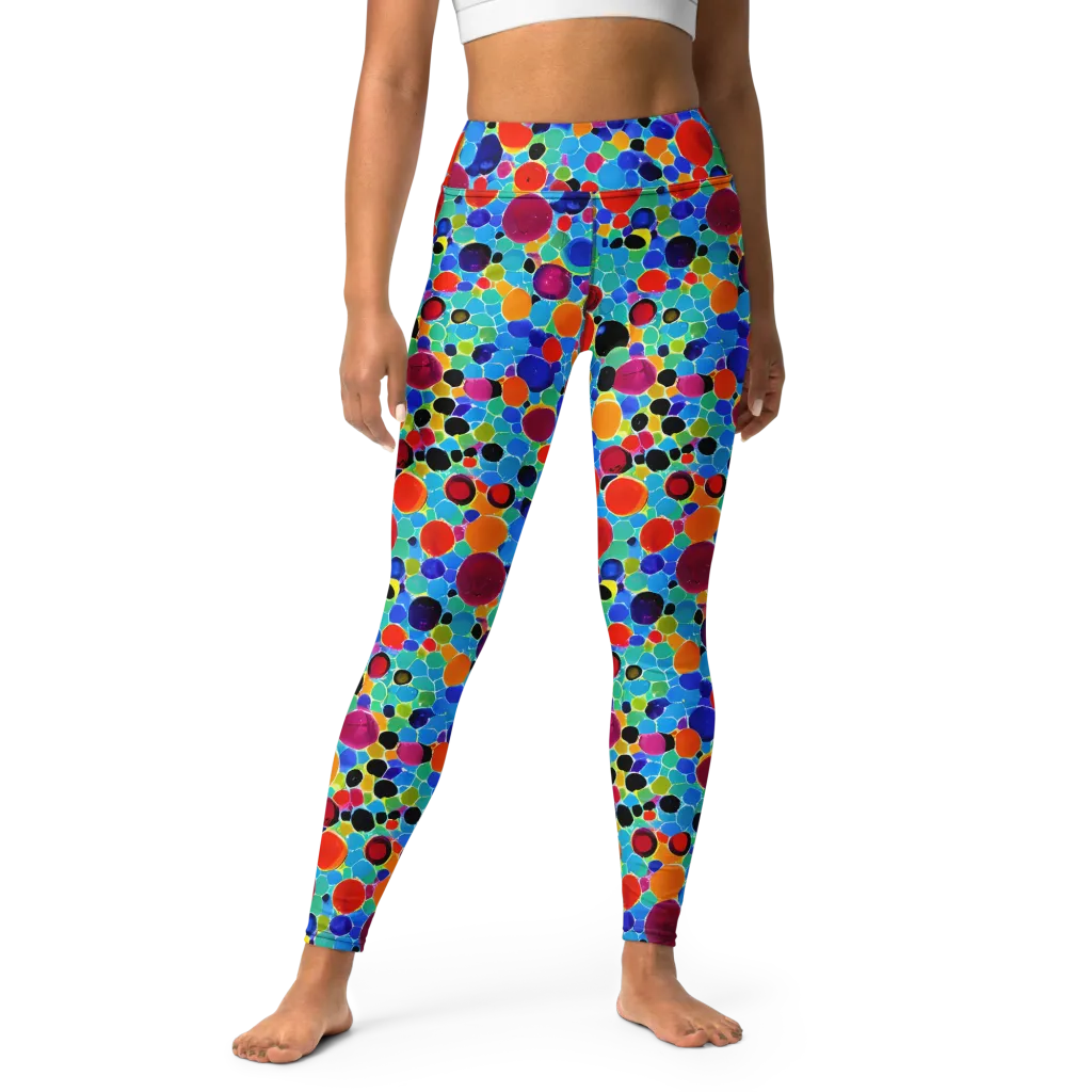 Prismatic Pebbles on Yoga Leggings — Front